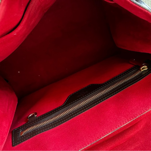 Louis Vuitton Brown Damier Ebene Satchel with Gold Hardware - Picture 4 of 5